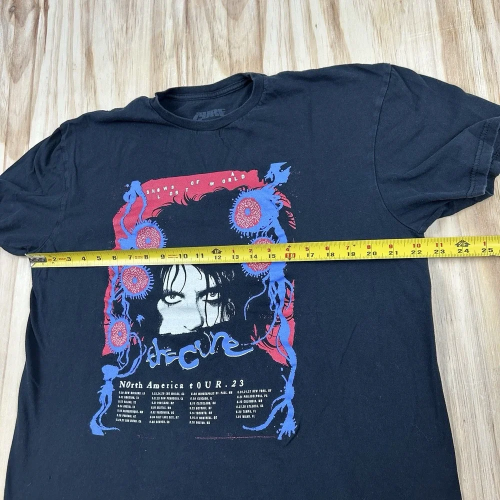 The Cure Women's XL 2023 Tour T-Shirt Black Short Sleeve Goth Alternative Band